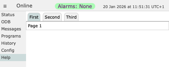 Example of a tabbed custom page
