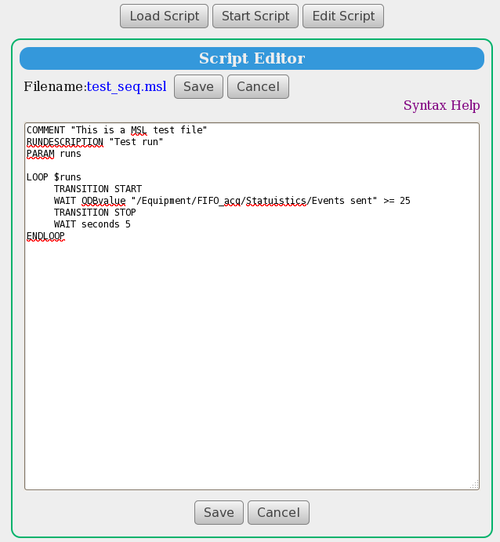 Figure 2: Editing a Sequencer script